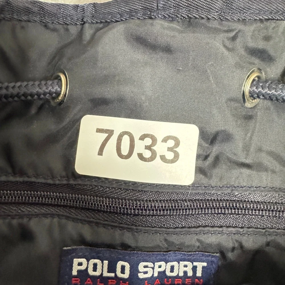 Polo Sport Backpack Large Navy Blue Nylon Vintage Drawstring Bucket Bag